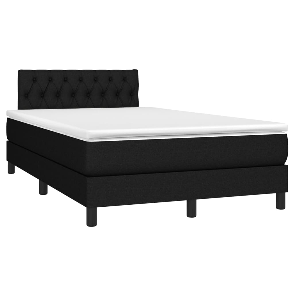 Boxspring met matras en LED stof zwart 120x200 cm Bedden & bedframes | Creëer jouw Trendy Thuis | Gratis bezorgd & Retour | Trendy.nl