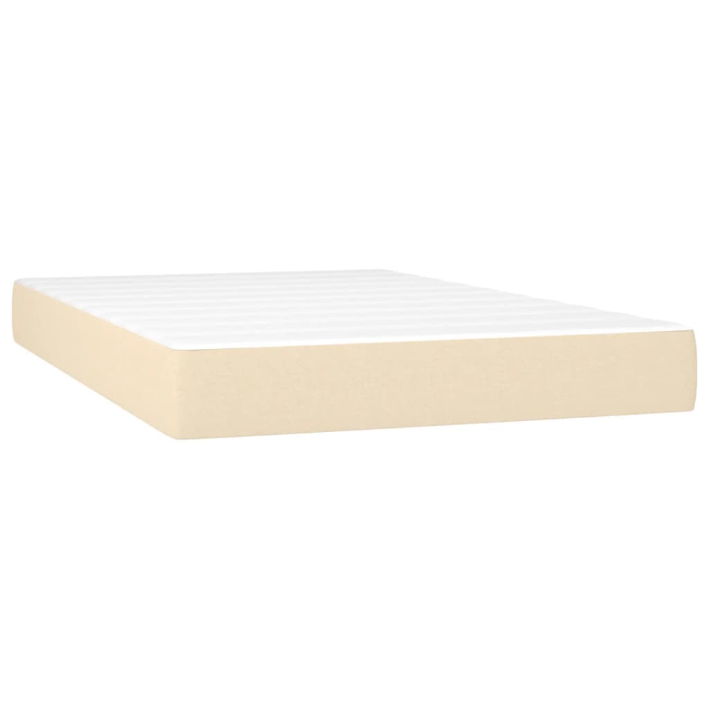 Boxspring met matras en LED stof crèmekleurig 120x200 cm Bedden & bedframes | Creëer jouw Trendy Thuis | Gratis bezorgd & Retour | Trendy.nl