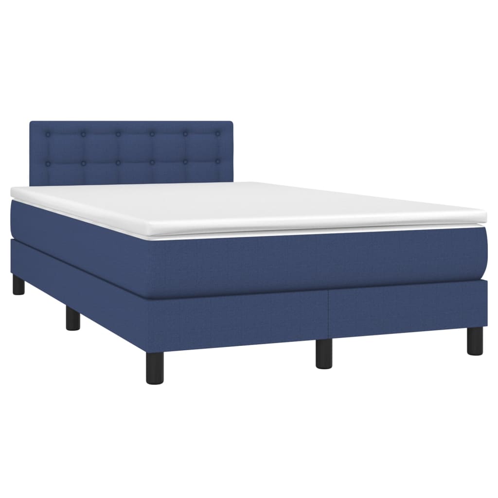 Boxspring met matras en LED stof blauw 120x200 cm Bedden & bedframes | Creëer jouw Trendy Thuis | Gratis bezorgd & Retour | Trendy.nl