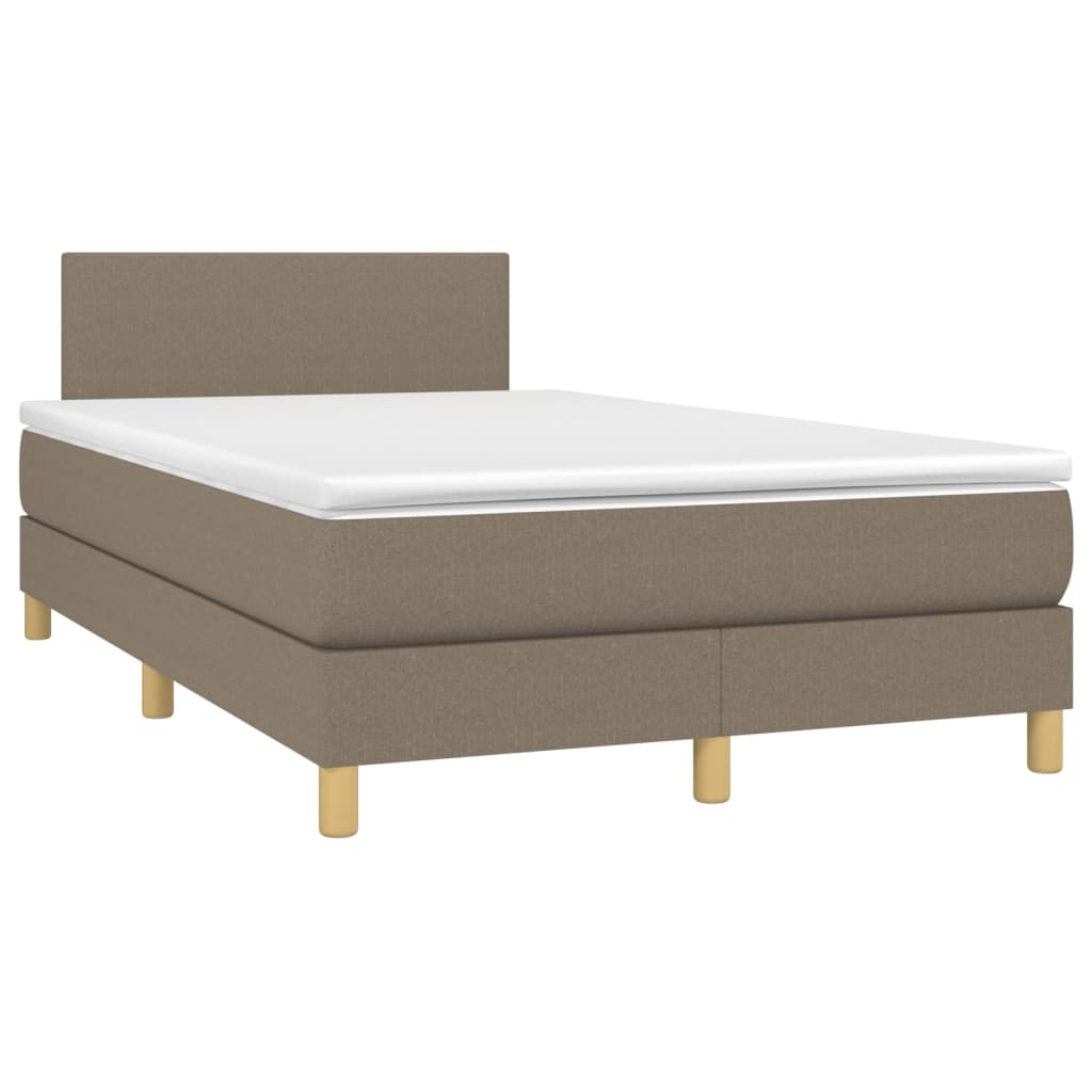 Boxspring met matras en LED stof taupe 120x200 cm Bedden & bedframes | Creëer jouw Trendy Thuis | Gratis bezorgd & Retour | Trendy.nl