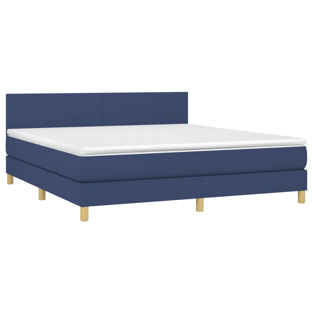 Boxspring met matras en LED stof blauw 160x200 cm Bedden & bedframes | Creëer jouw Trendy Thuis | Gratis bezorgd & Retour | Trendy.nl