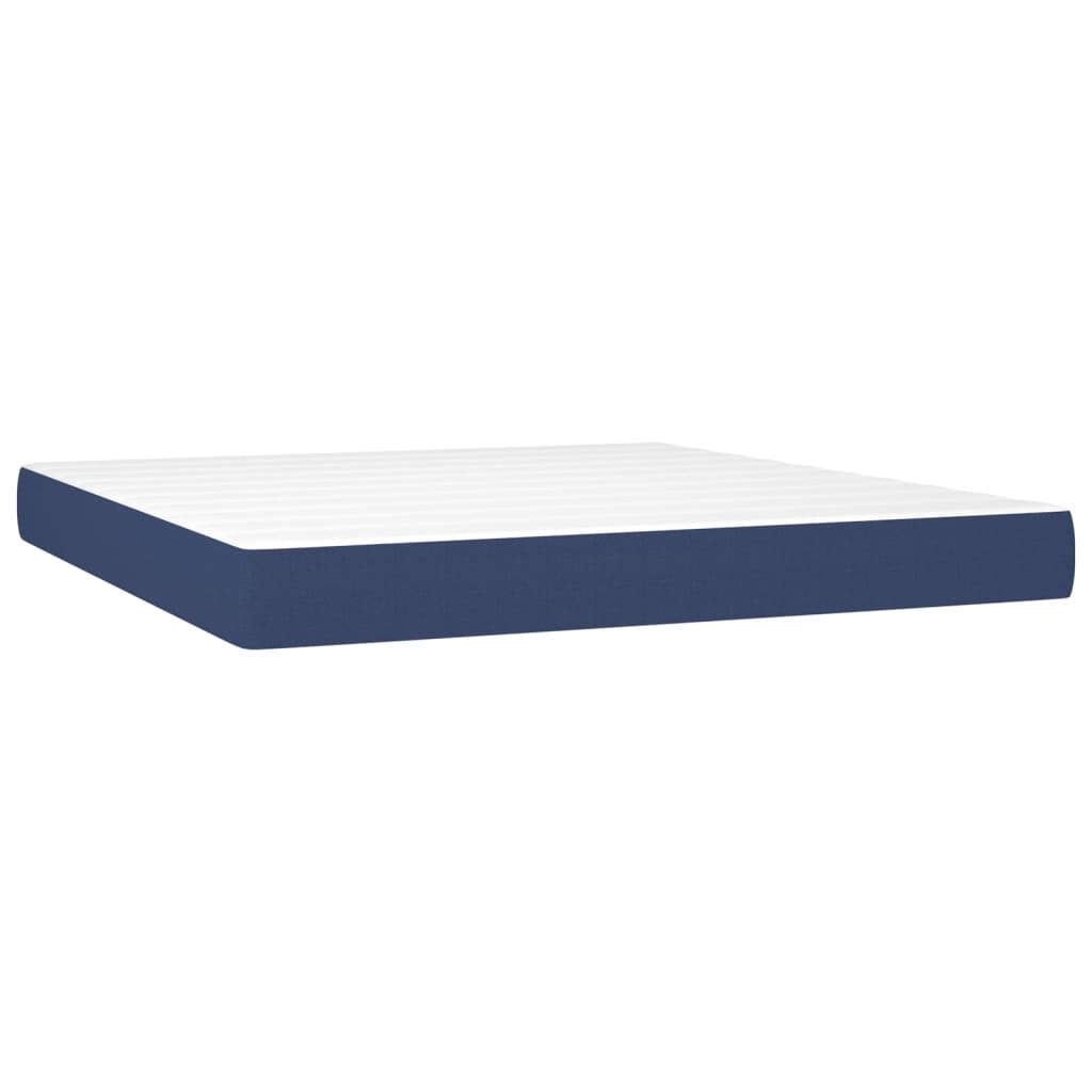 Boxspring met matras en LED stof blauw 160x200 cm Bedden & bedframes | Creëer jouw Trendy Thuis | Gratis bezorgd & Retour | Trendy.nl