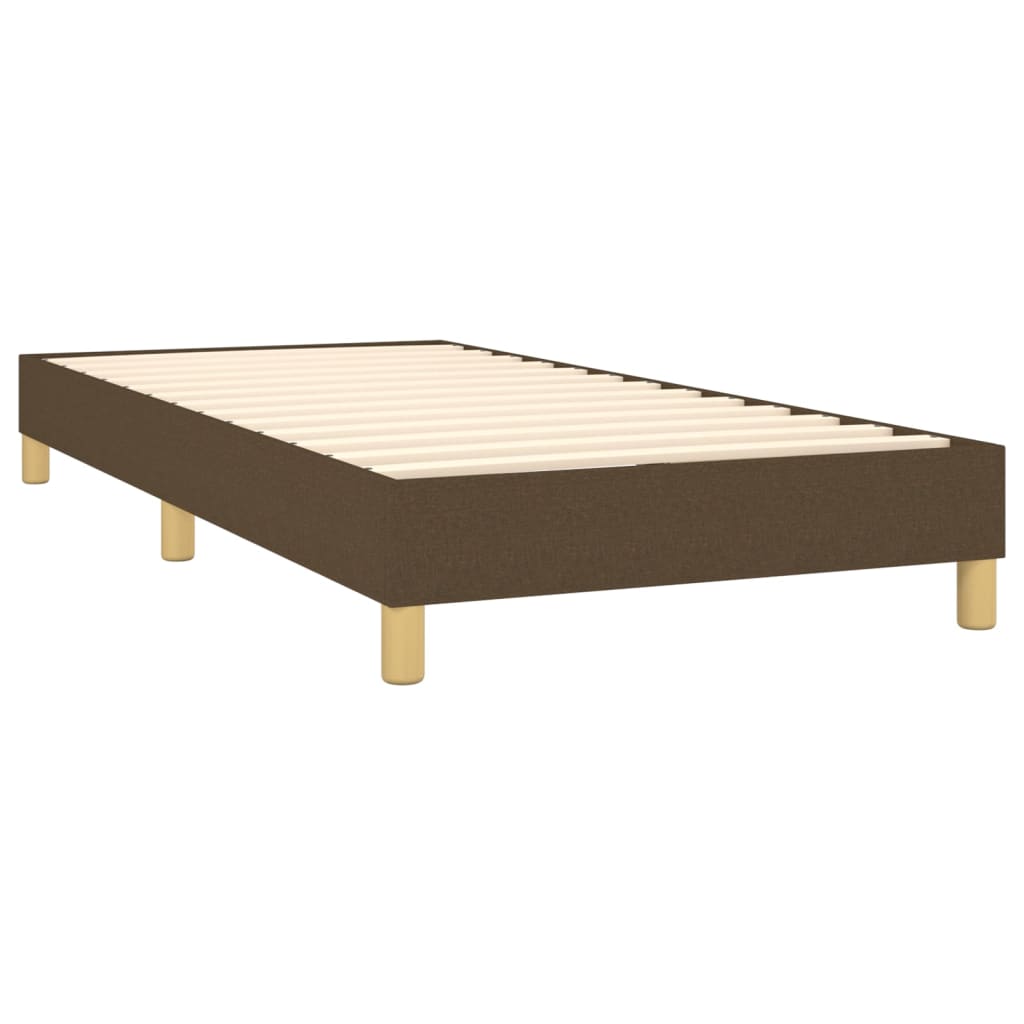 Boxspring met matras en LED stof donkerbruin 90x190 cm Bedden & bedframes | Creëer jouw Trendy Thuis | Gratis bezorgd & Retour | Trendy.nl