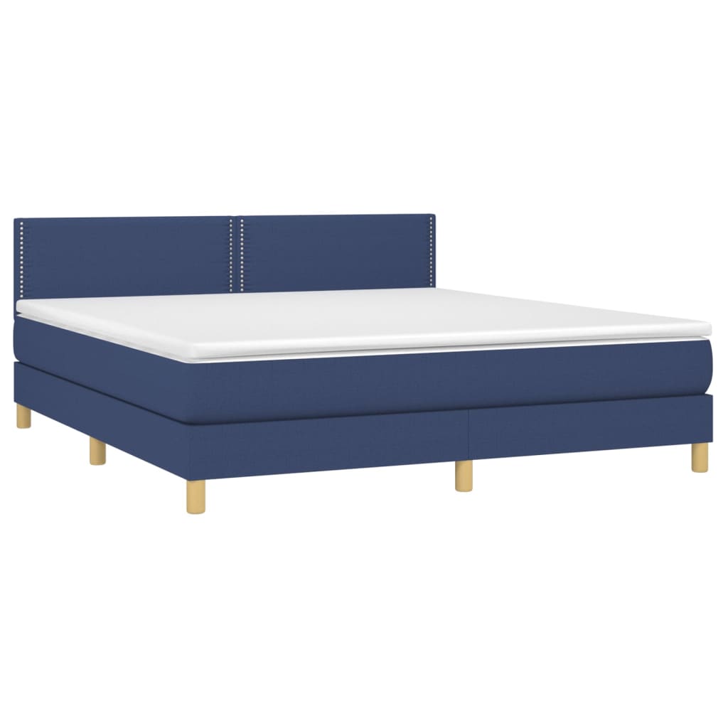 Boxspring met matras en LED stof blauw 160x200 cm Bedden & bedframes | Creëer jouw Trendy Thuis | Gratis bezorgd & Retour | Trendy.nl