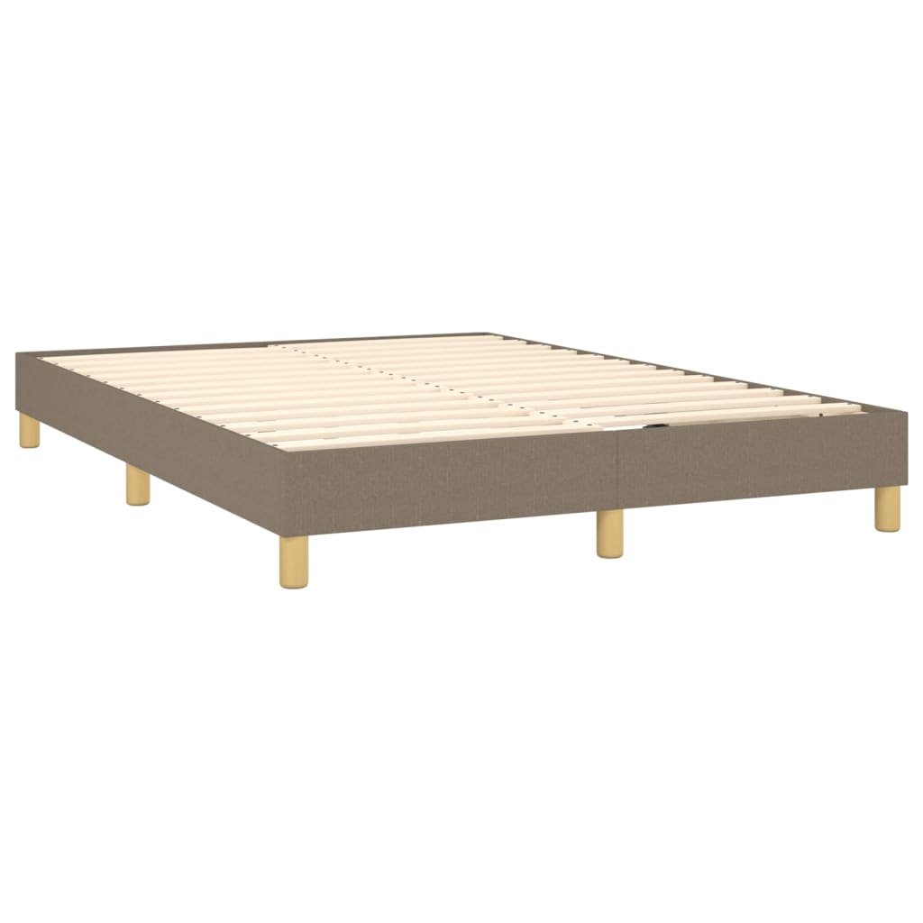 Boxspring met matras en LED stof taupe 140x200 cm