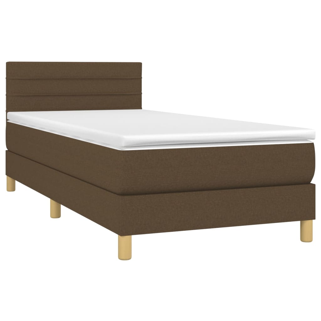 Boxspring met matras en LED stof donkerbruin 80x200 cm Bedden & bedframes | Creëer jouw Trendy Thuis | Gratis bezorgd & Retour | Trendy.nl