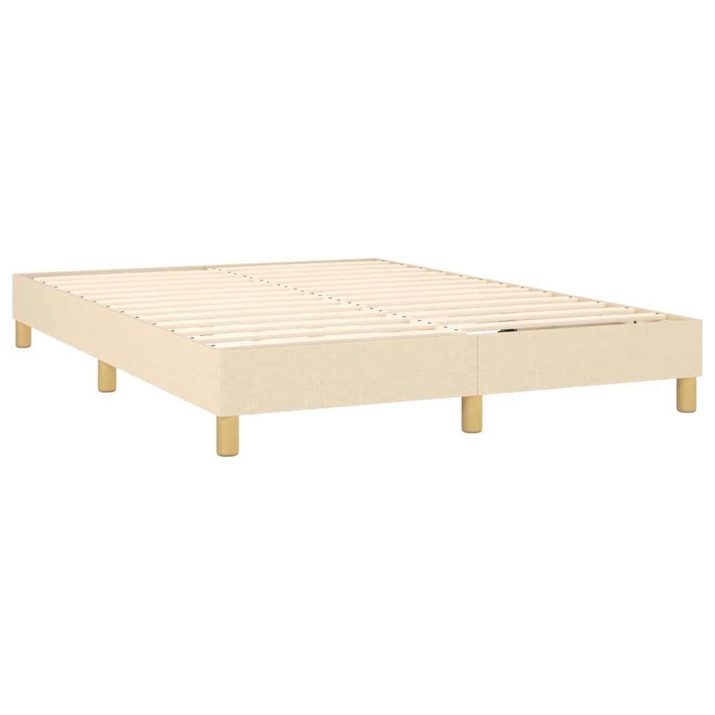 Boxspring met matras en LED stof crèmekleurig 140x200 cm Bedden & bedframes | Creëer jouw Trendy Thuis | Gratis bezorgd & Retour | Trendy.nl