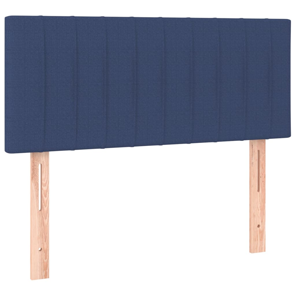 Boxspring met matras en LED stof blauw 90x190 cm