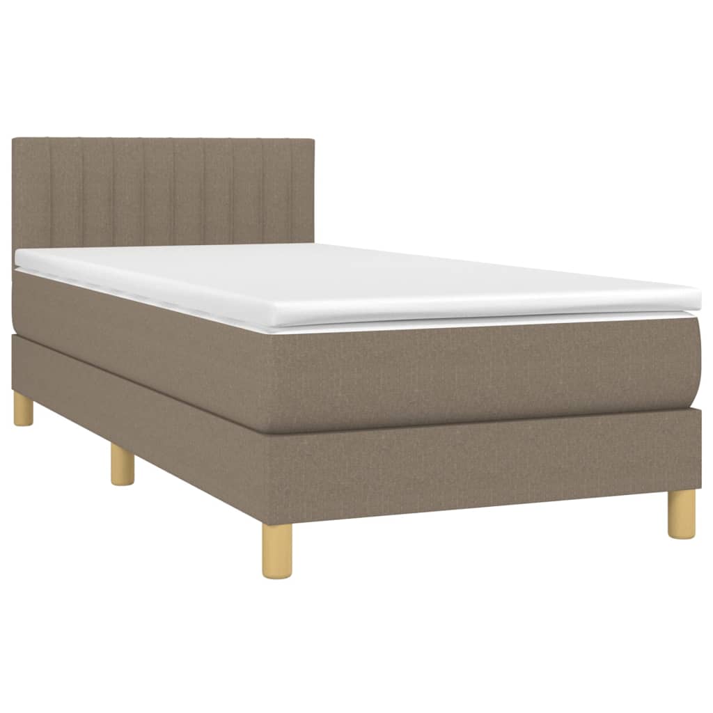 Boxspring met matras en LED stof taupe 80x200 cm Bedden & bedframes | Creëer jouw Trendy Thuis | Gratis bezorgd & Retour | Trendy.nl