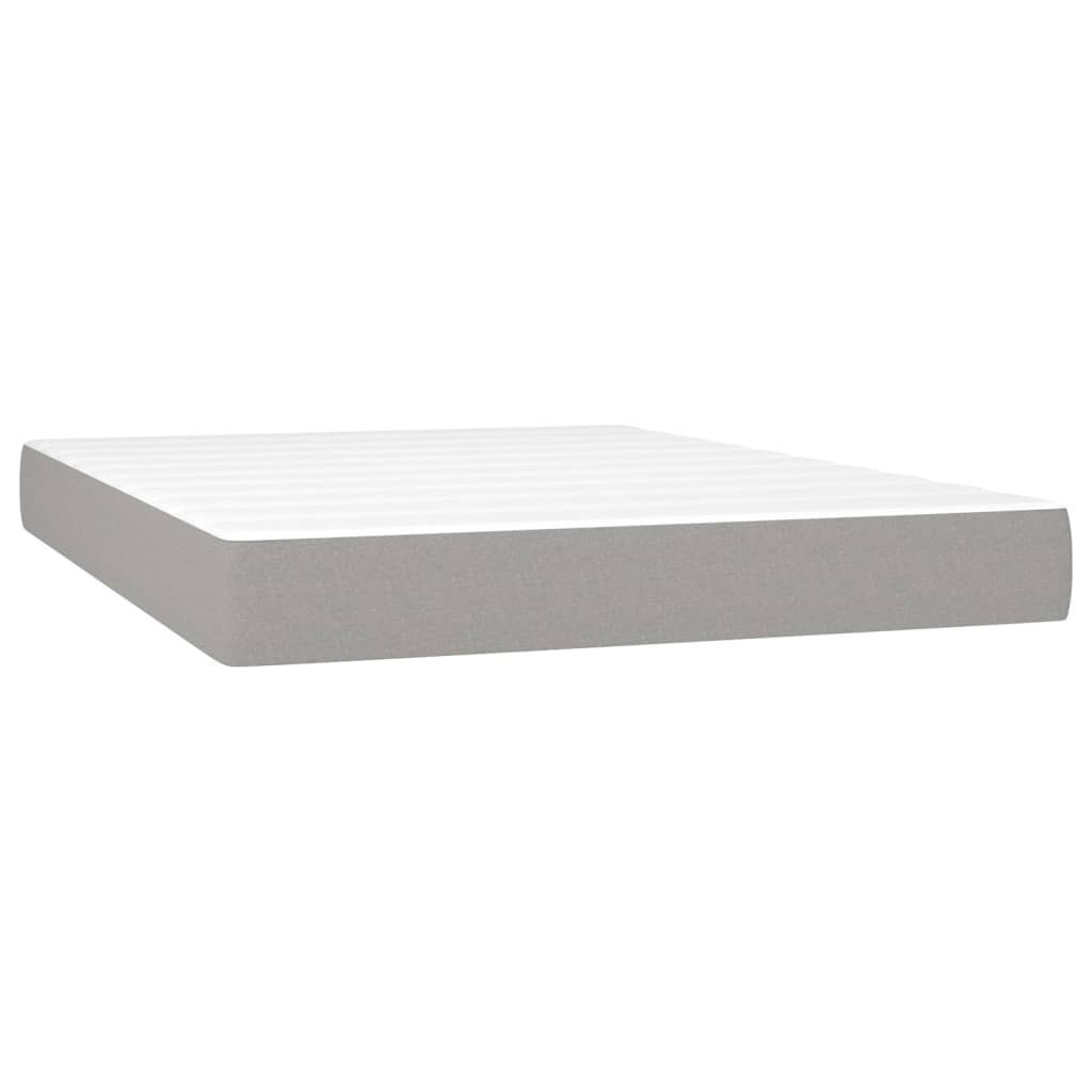 Boxspring met matras en LED stof lichtgrijs 140x190 cm Bedden & bedframes | Creëer jouw Trendy Thuis | Gratis bezorgd & Retour | Trendy.nl