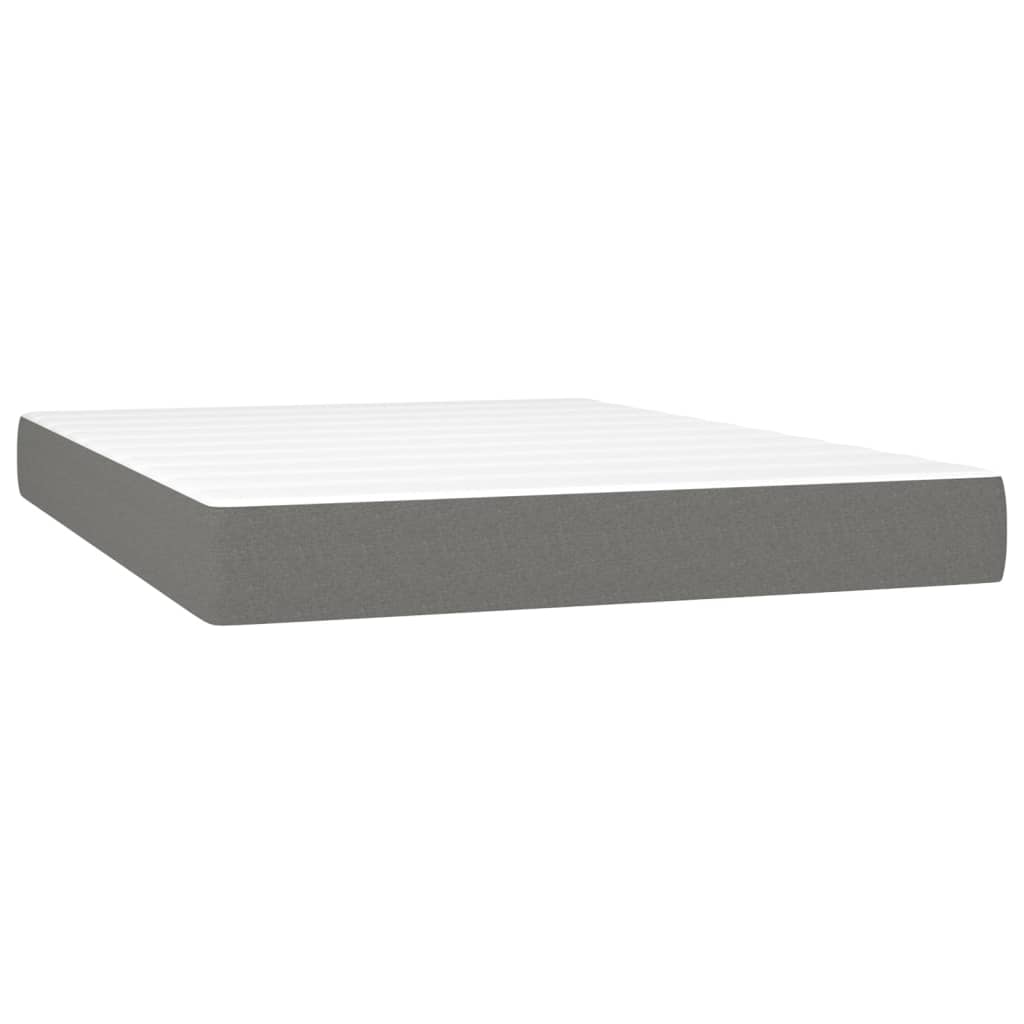 Boxspring met matras en LED stof donkergrijs 140x200 cm Bedden & bedframes | Creëer jouw Trendy Thuis | Gratis bezorgd & Retour | Trendy.nl