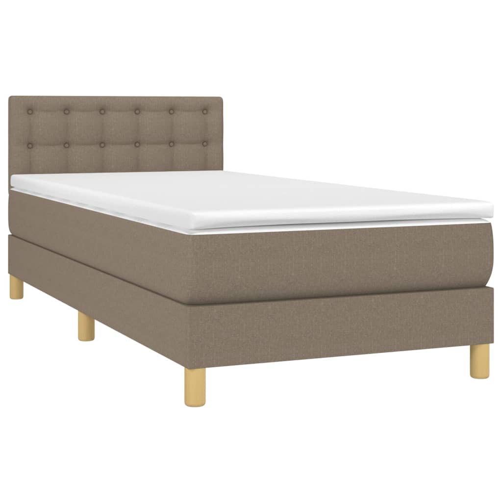 Boxspring met matras en LED stof taupe 80x200 cm Bedden & bedframes | Creëer jouw Trendy Thuis | Gratis bezorgd & Retour | Trendy.nl