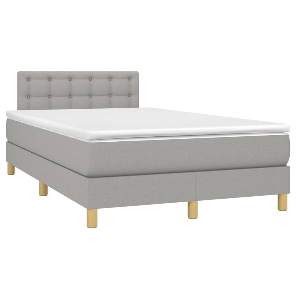 Boxspring met matras en LED stof lichtgrijs 120x200 cm Bedden & bedframes | Creëer jouw Trendy Thuis | Gratis bezorgd & Retour | Trendy.nl