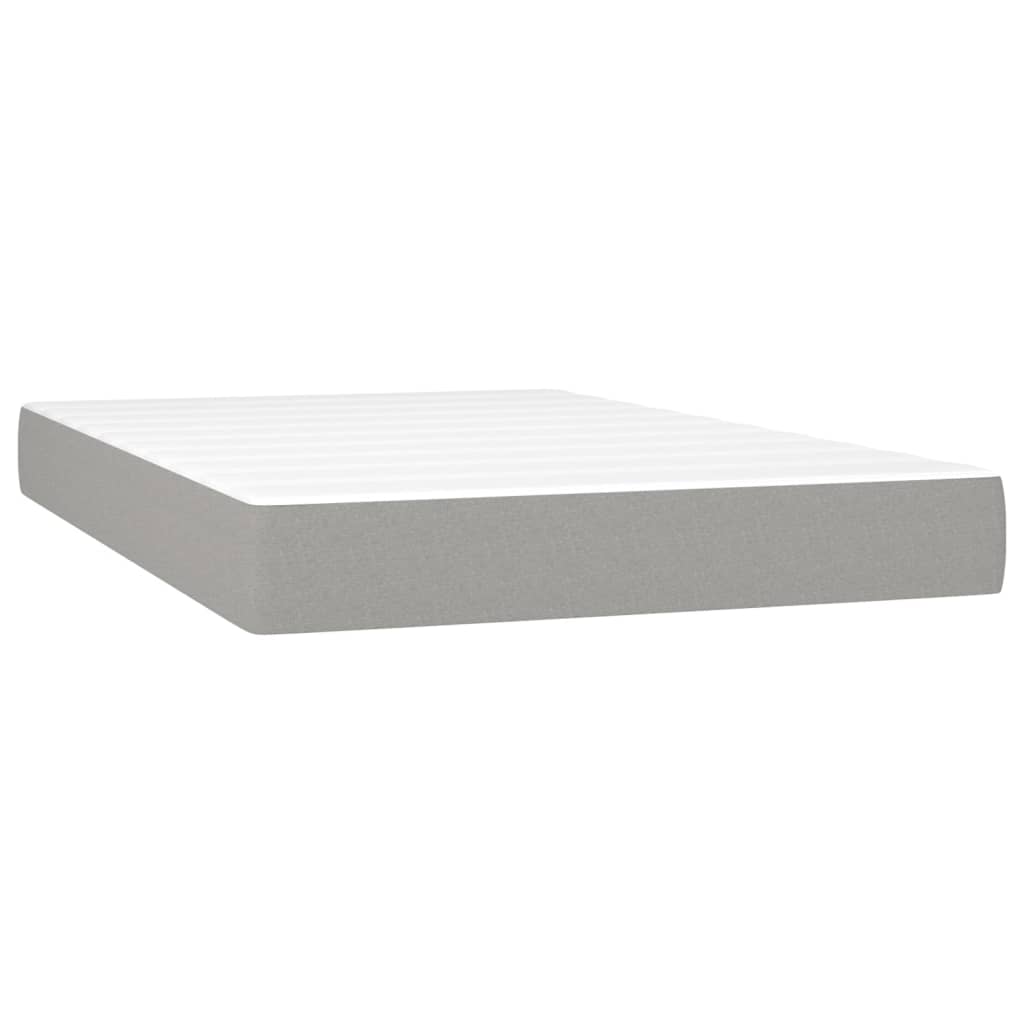 Boxspring met matras en LED stof lichtgrijs 120x200 cm Bedden & bedframes | Creëer jouw Trendy Thuis | Gratis bezorgd & Retour | Trendy.nl