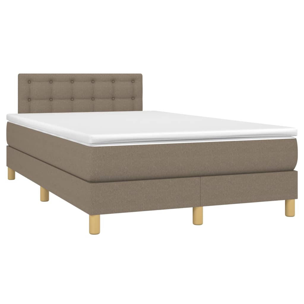 Boxspring met matras en LED stof taupe 120x200 cm Bedden & bedframes | Creëer jouw Trendy Thuis | Gratis bezorgd & Retour | Trendy.nl