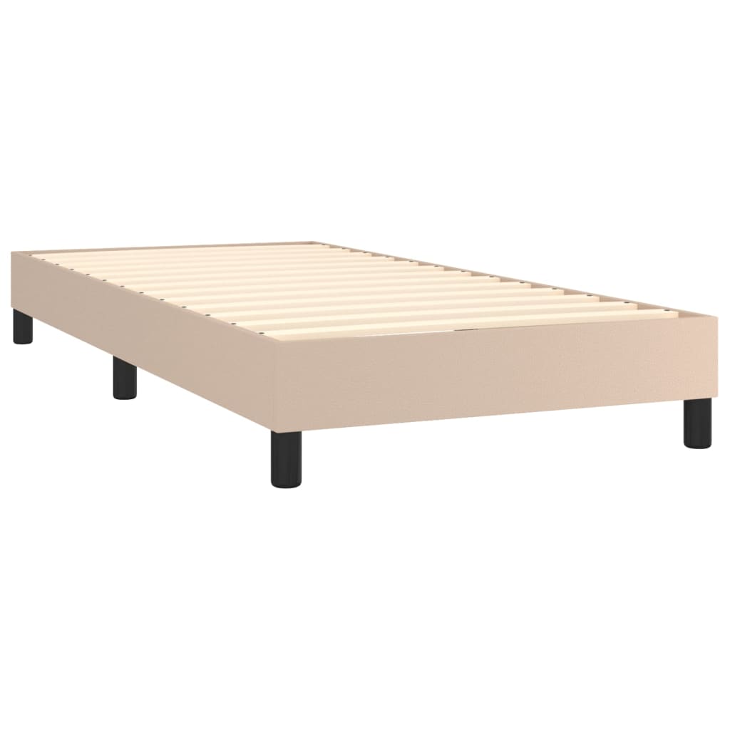 Boxspring met matras en LED kunstleer cappuccinokleur 90x190 cm Bedden & bedframes | Creëer jouw Trendy Thuis | Gratis bezorgd & Retour | Trendy.nl