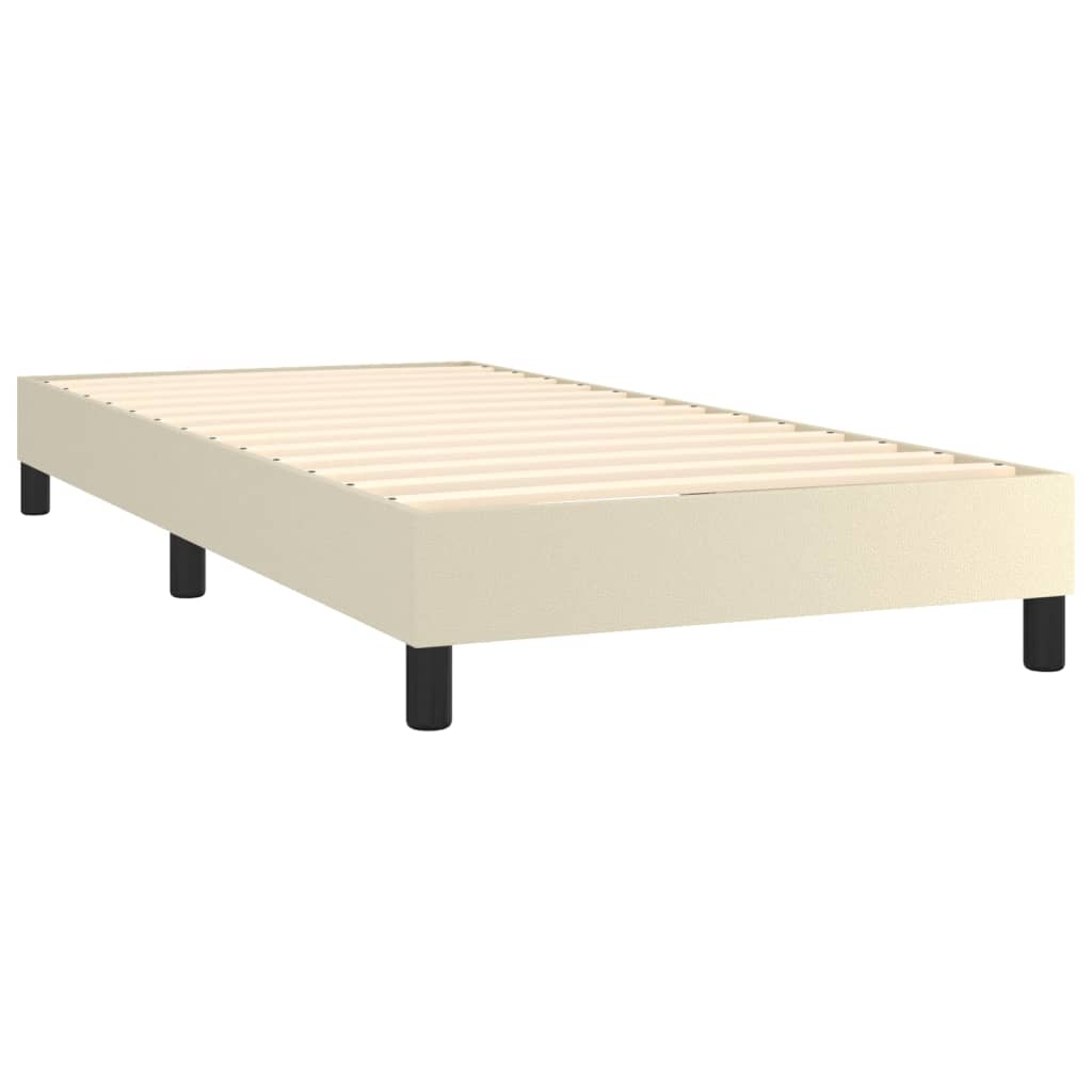 Boxspring met matras en LED kunstleer crèmekleurig 90x200 cm