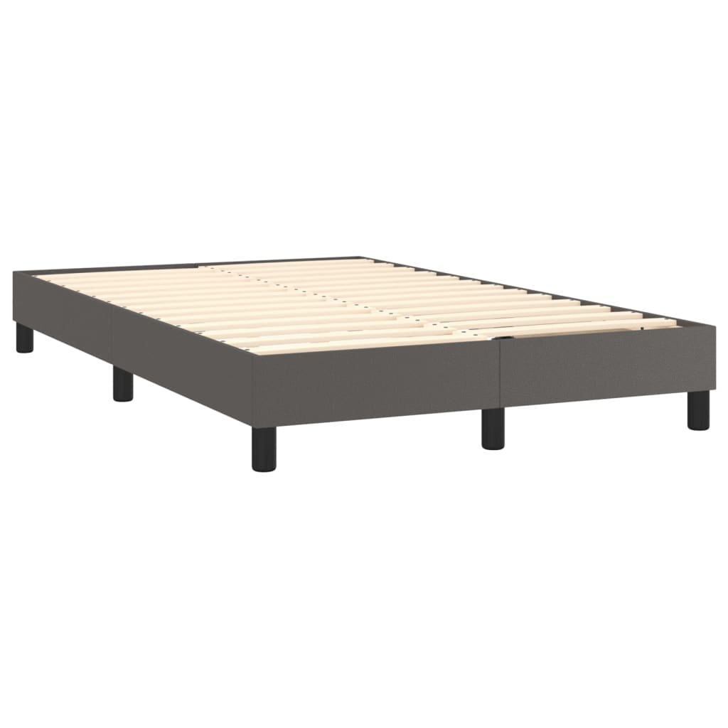 Boxspring met matras en LED kunstleer grijs 120x200 cm Bedden & bedframes | Creëer jouw Trendy Thuis | Gratis bezorgd & Retour | Trendy.nl