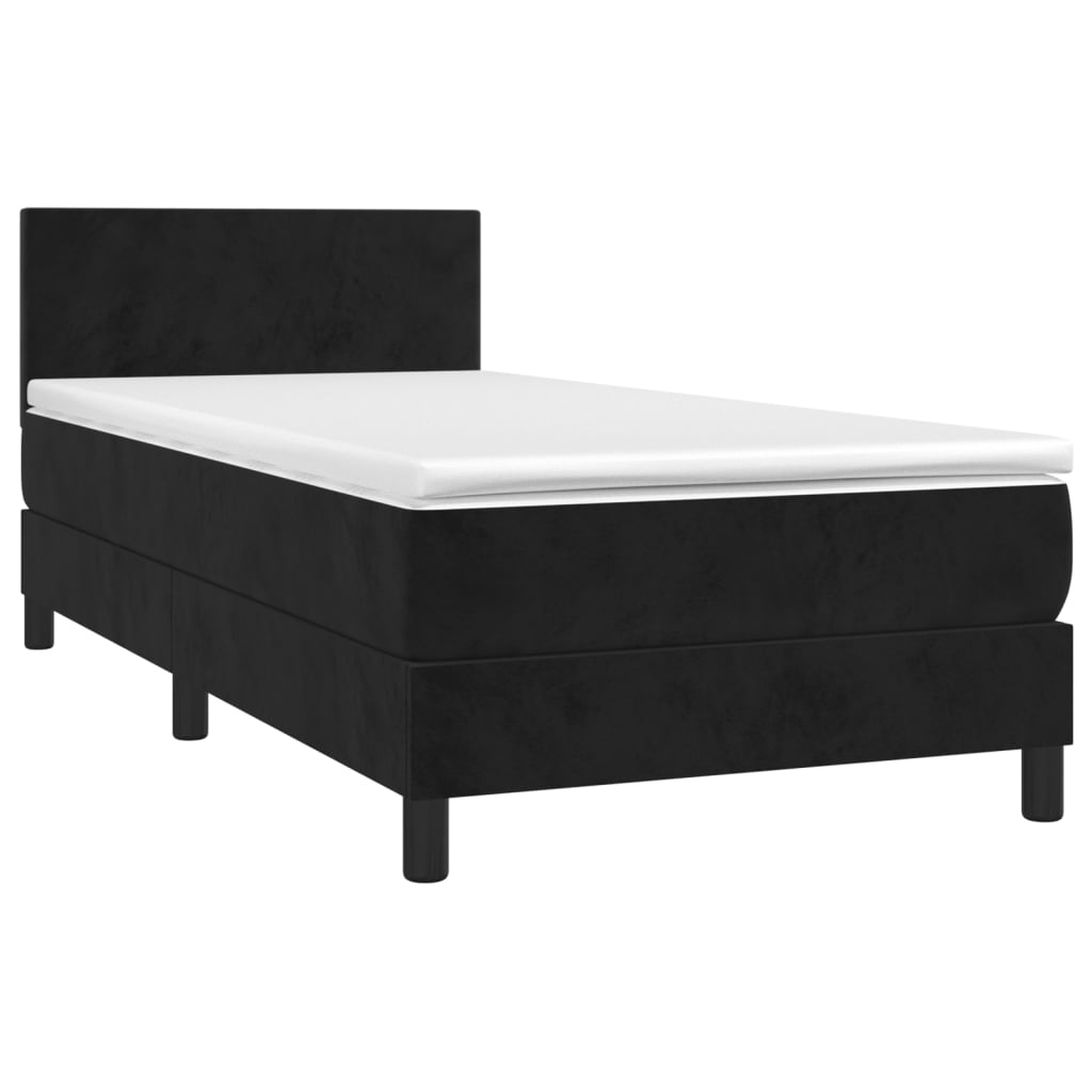 Boxspring met matras en LED fluweel zwart 80x200 cm Bedden & bedframes | Creëer jouw Trendy Thuis | Gratis bezorgd & Retour | Trendy.nl