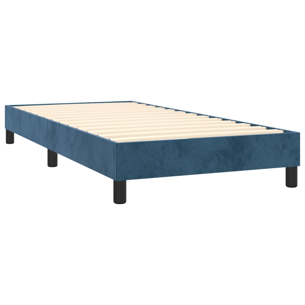 Boxspring met matras en LED fluweel donkerblauw 90x190 cm Bedden & bedframes | Creëer jouw Trendy Thuis | Gratis bezorgd & Retour | Trendy.nl