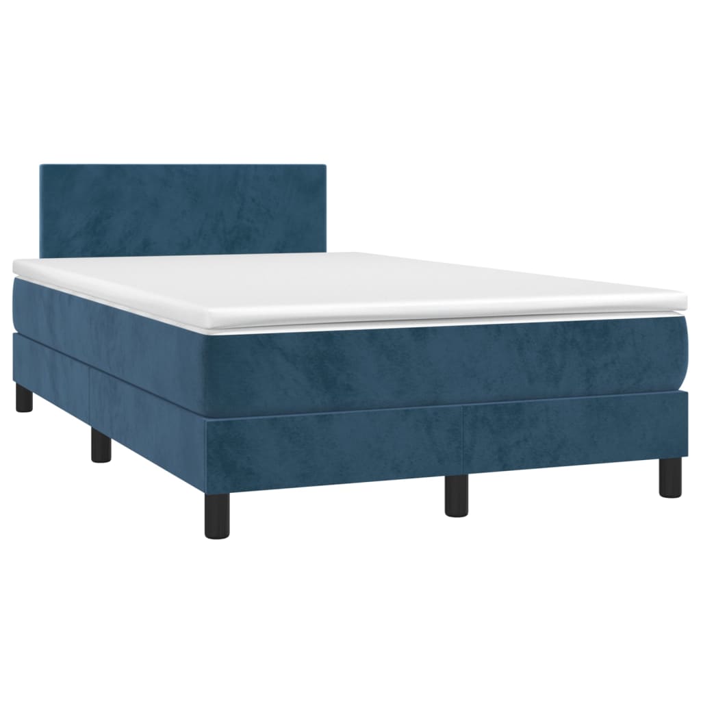 Boxspring met matras en LED fluweel donkerblauw 120x200 cm Bedden & bedframes | Creëer jouw Trendy Thuis | Gratis bezorgd & Retour | Trendy.nl