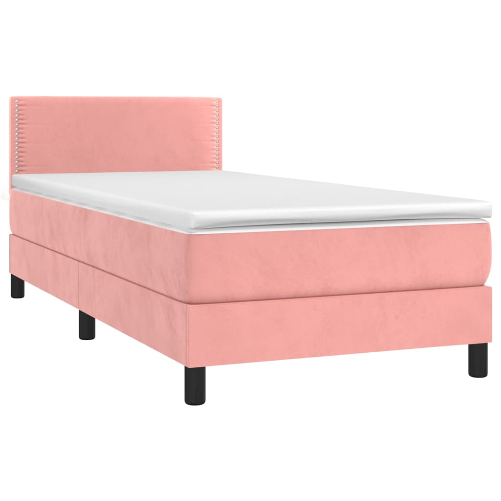 Boxspring met matras en LED fluweel roze 80x200 cm Bedden & bedframes | Creëer jouw Trendy Thuis | Gratis bezorgd & Retour | Trendy.nl