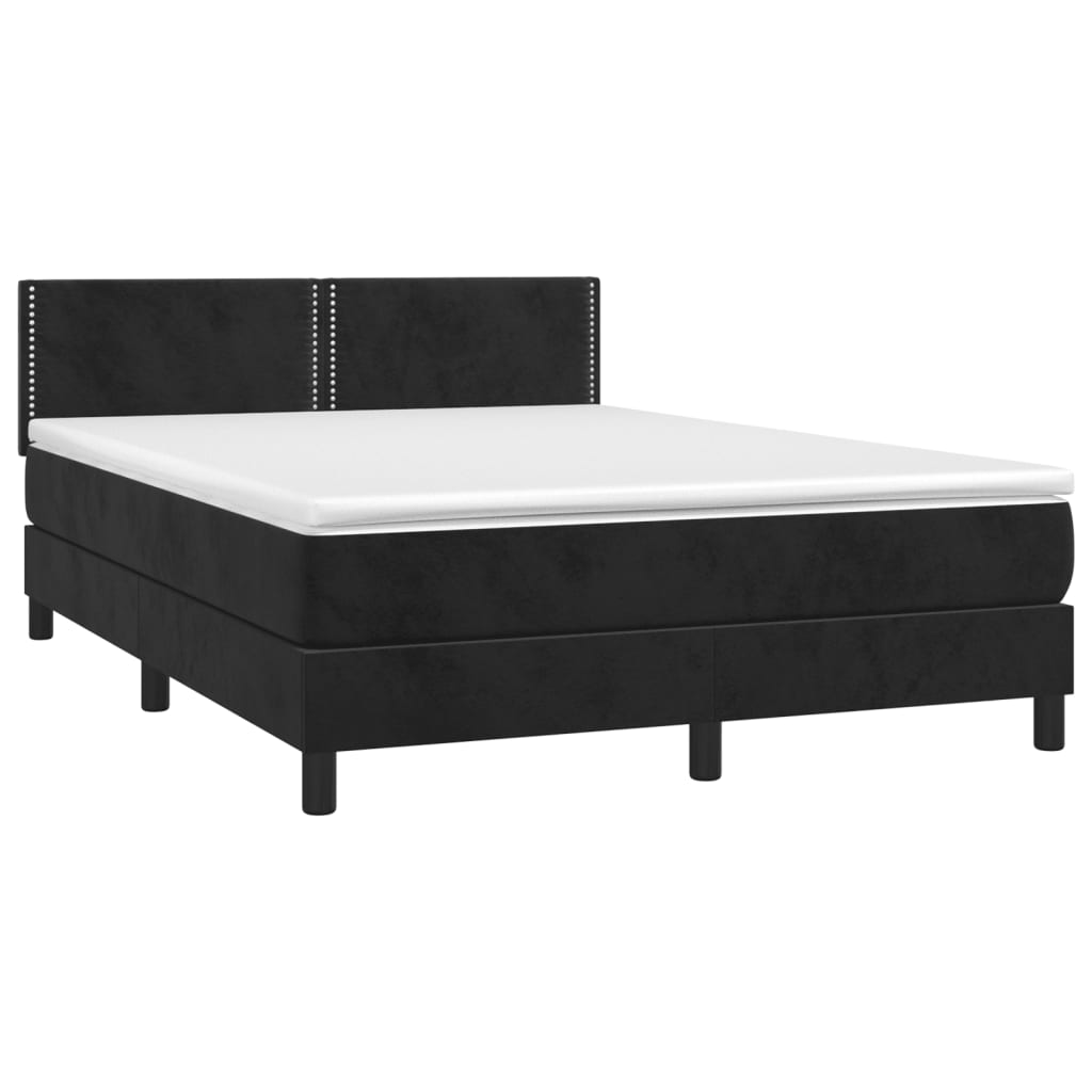 Boxspring met matras en LED fluweel zwart 140x200 cm Bedden & bedframes | Creëer jouw Trendy Thuis | Gratis bezorgd & Retour | Trendy.nl