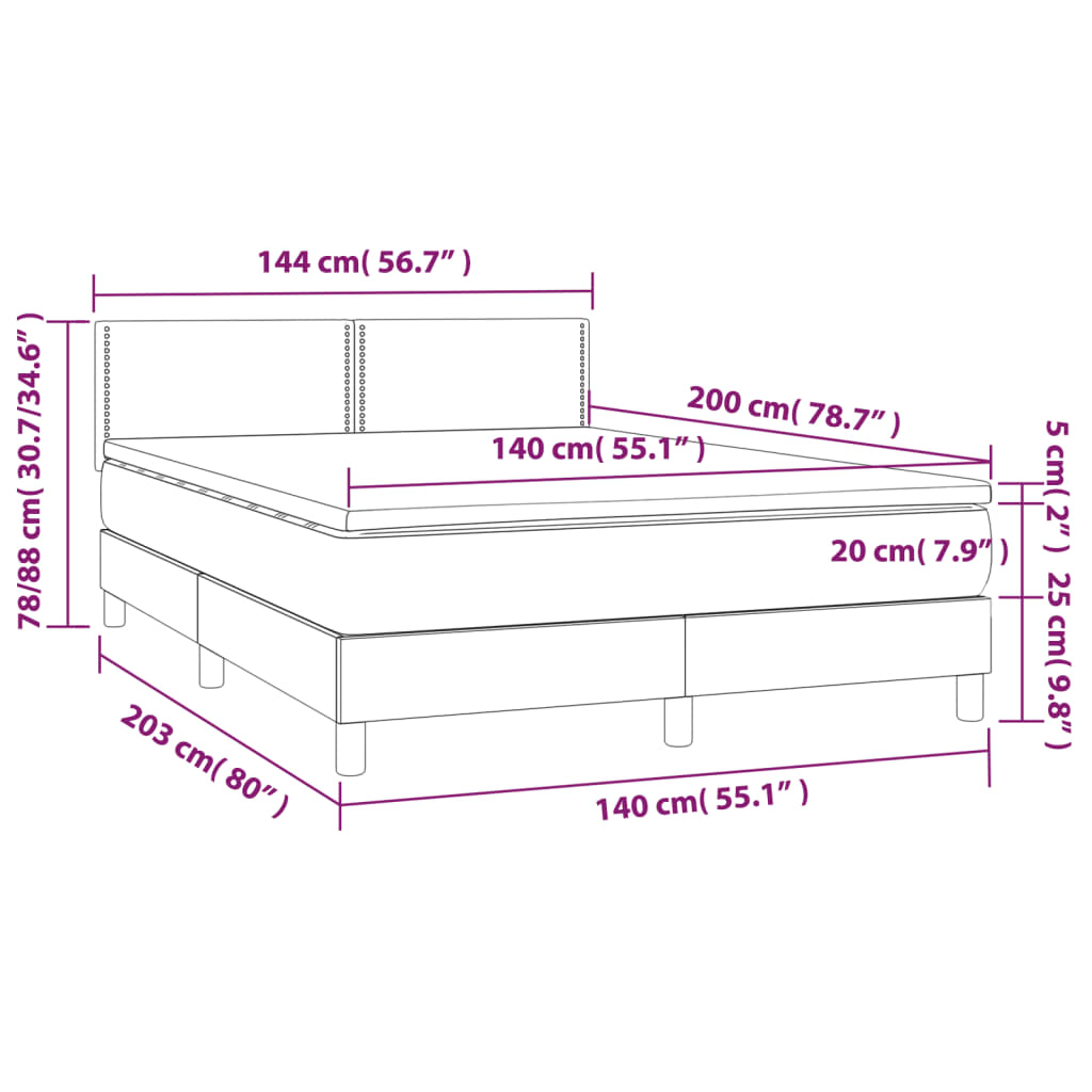 Boxspring met matras en LED fluweel zwart 140x200 cm Bedden & bedframes | Creëer jouw Trendy Thuis | Gratis bezorgd & Retour | Trendy.nl