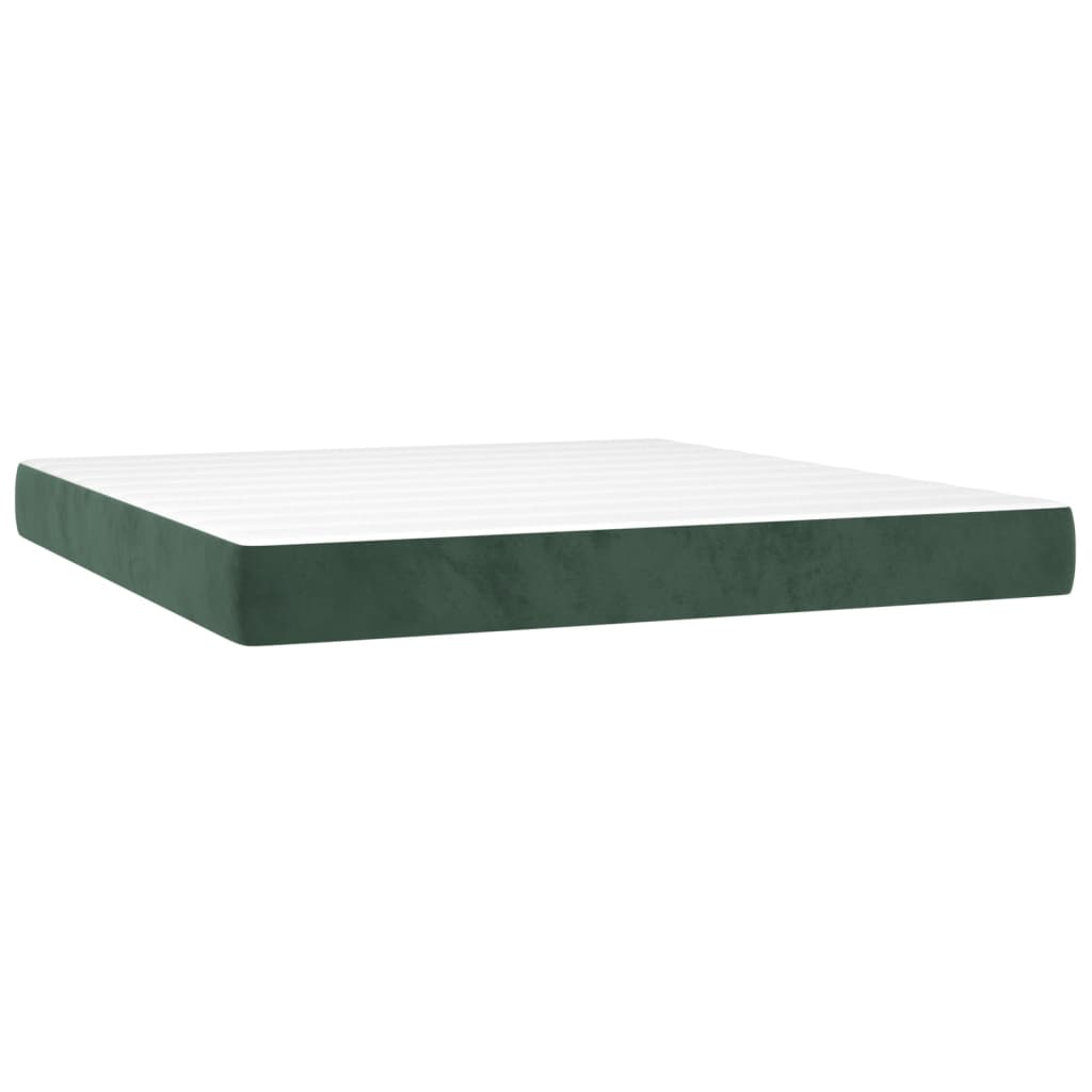 Boxspring met matras en LED fluweel donkergroen 160x200 cm Bedden & bedframes | Creëer jouw Trendy Thuis | Gratis bezorgd & Retour | Trendy.nl