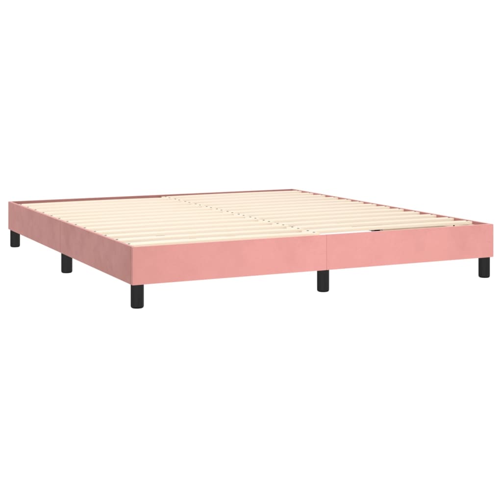 Boxspring met matras en LED fluweel roze 160x200 cm Bedden & bedframes | Creëer jouw Trendy Thuis | Gratis bezorgd & Retour | Trendy.nl