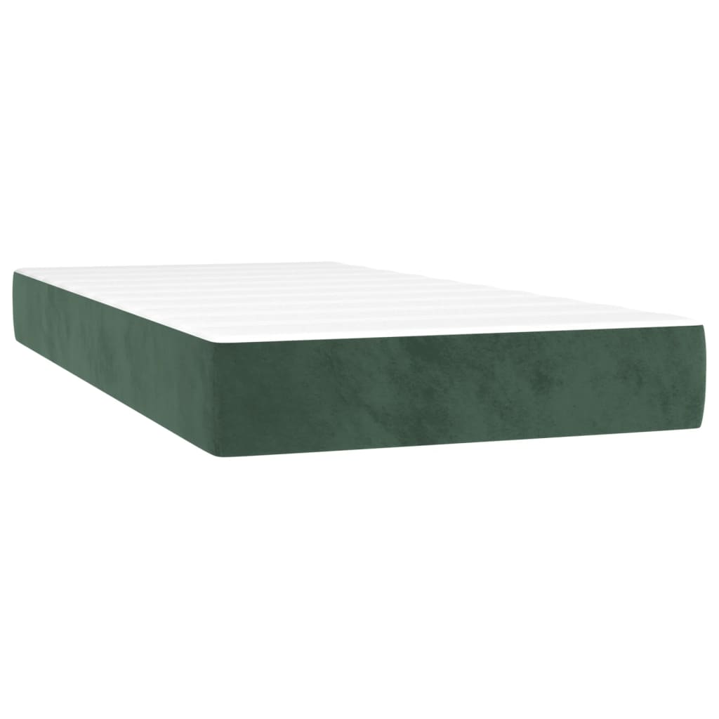 Boxspring met matras en LED fluweel donkergroen 80x200 cm Bedden & bedframes | Creëer jouw Trendy Thuis | Gratis bezorgd & Retour | Trendy.nl