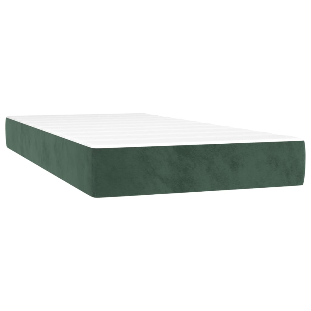 Boxspring met matras en LED fluweel donkergroen 90x190 cm Bedden & bedframes | Creëer jouw Trendy Thuis | Gratis bezorgd & Retour | Trendy.nl