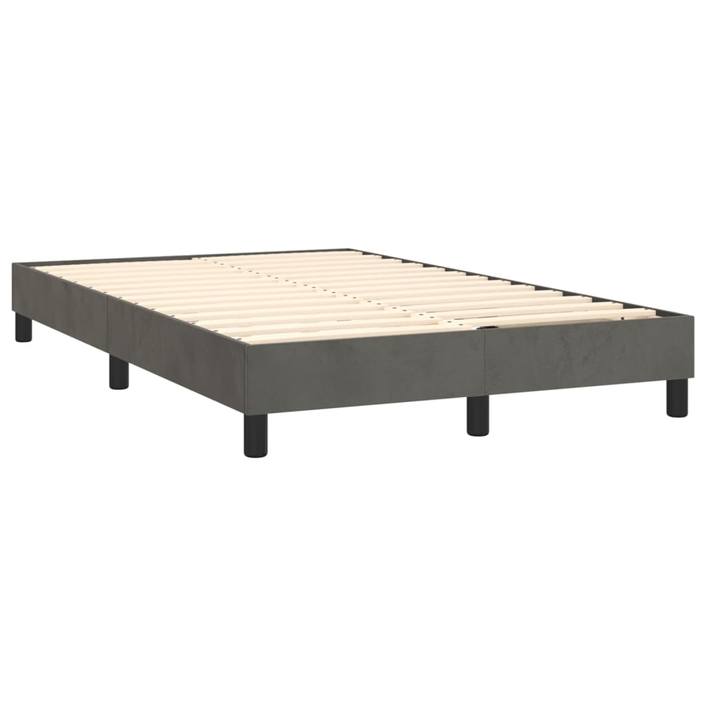 Boxspring met matras en LED fluweel donkergrijs 120x200 cm