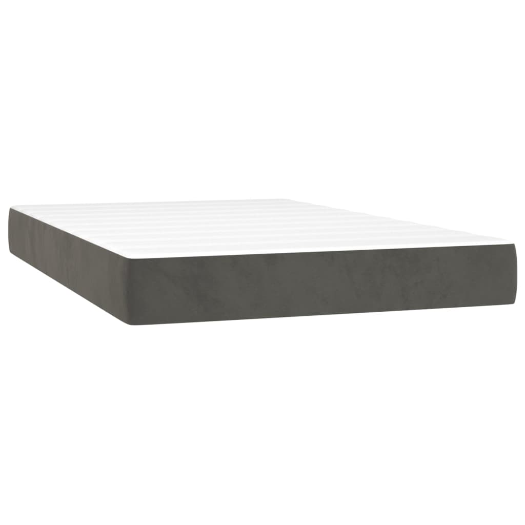 Boxspring met matras en LED fluweel donkergrijs 120x200 cm