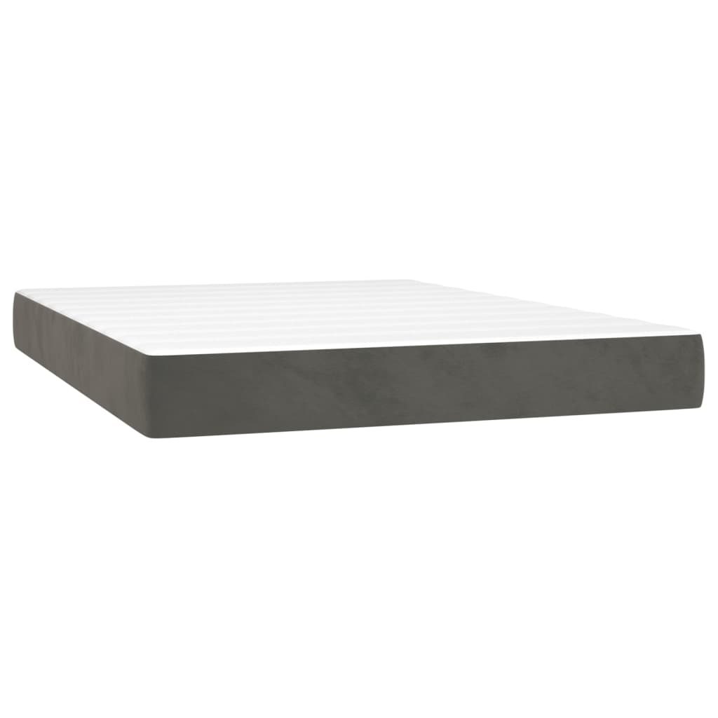 Boxspring met matras en LED fluweel donkergrijs 140x200 cm Bedden & bedframes | Creëer jouw Trendy Thuis | Gratis bezorgd & Retour | Trendy.nl