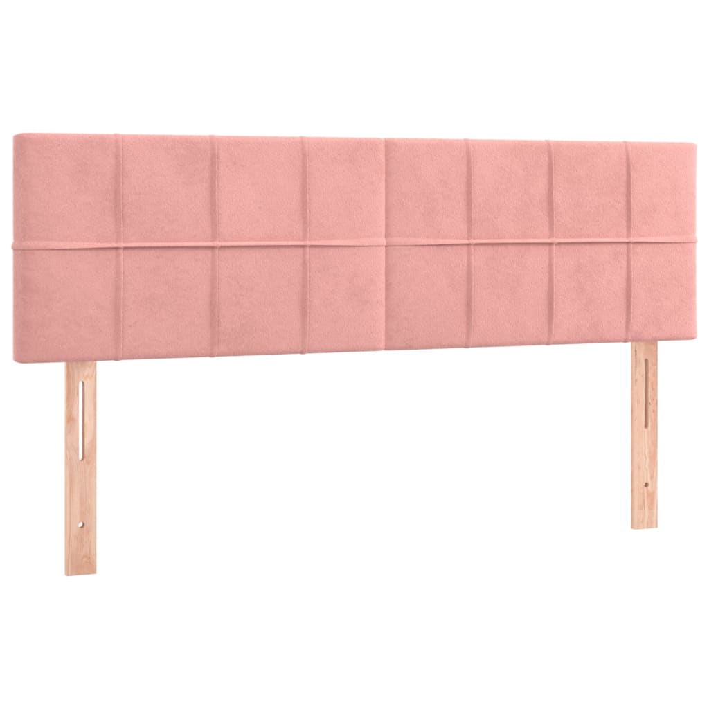 Boxspring met matras en LED fluweel roze 140x200 cm