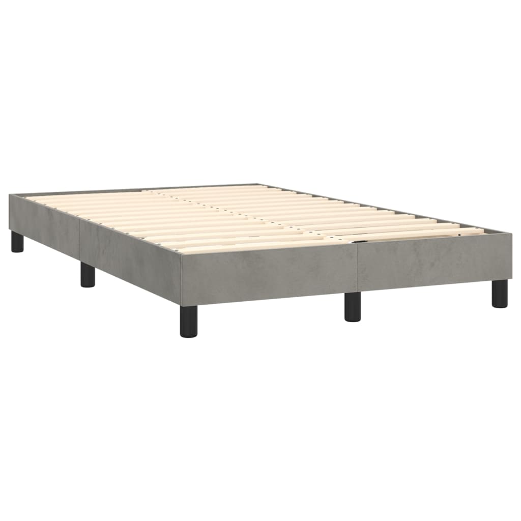 Boxspring met matras en LED fluweel lichtgrijs 120x200 cm Bedden & bedframes | Creëer jouw Trendy Thuis | Gratis bezorgd & Retour | Trendy.nl