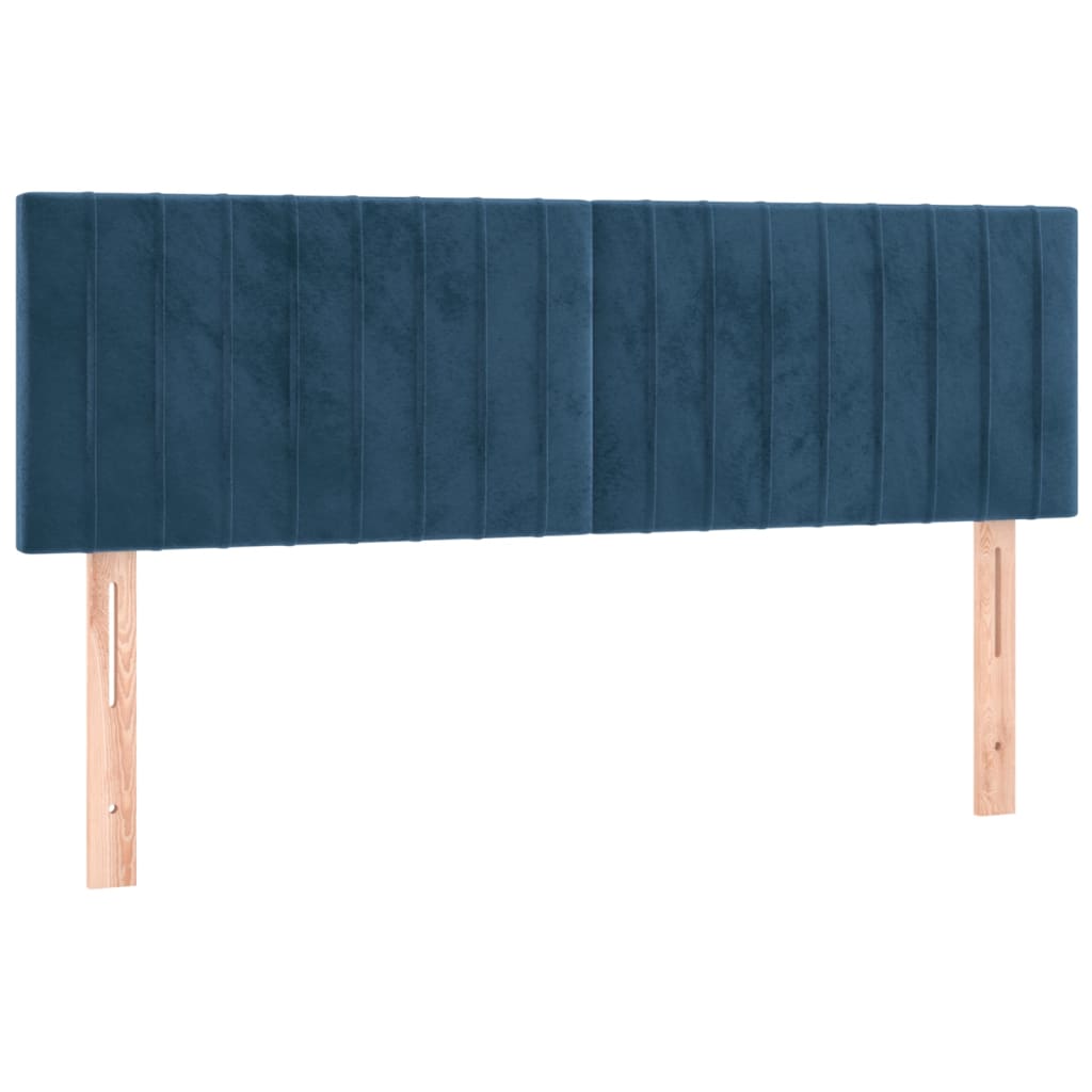 Boxspring met matras en LED fluweel donkerblauw 140x200 cm