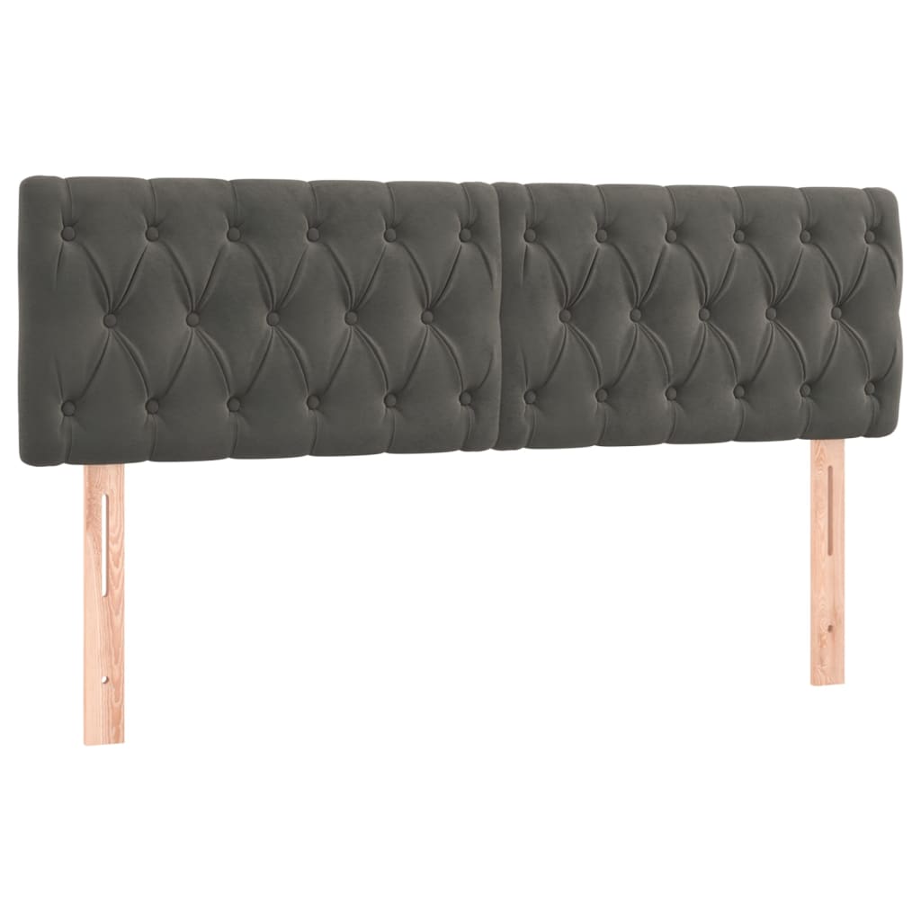 Boxspring met matras en LED fluweel donkergrijs 140x190 cm Bedden & bedframes | Creëer jouw Trendy Thuis | Gratis bezorgd & Retour | Trendy.nl