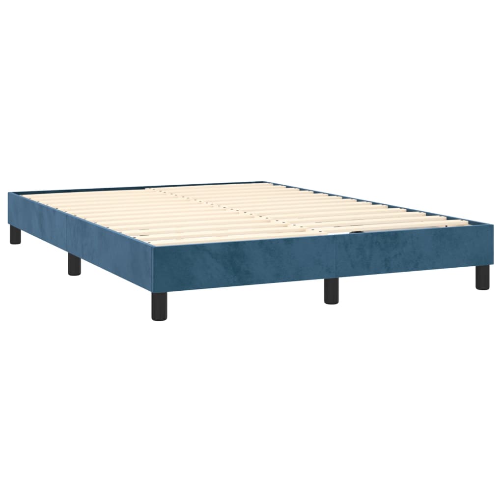 Boxspring met matras en LED fluweel donkerblauw 140x200 cm