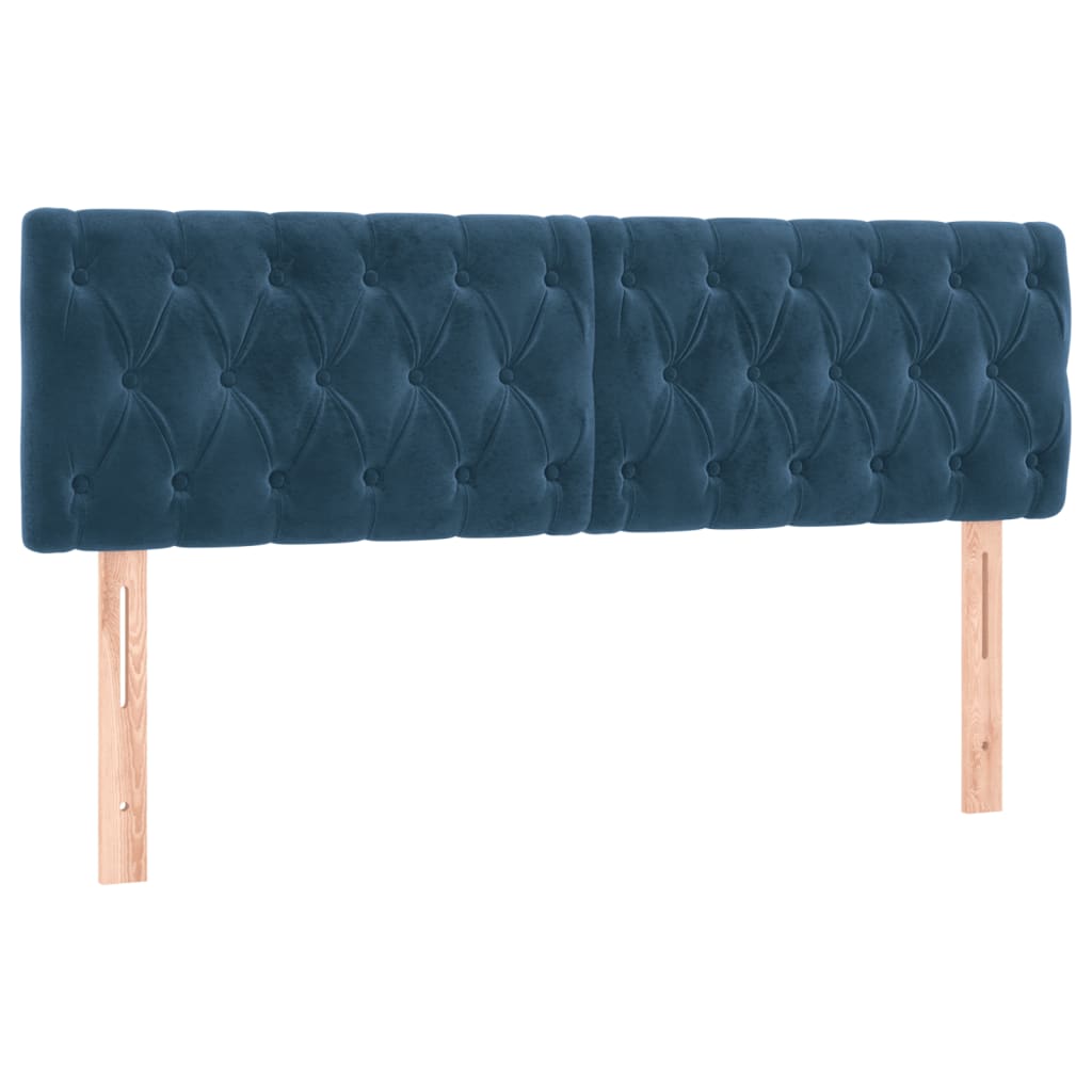 Boxspring met matras en LED fluweel donkerblauw 140x200 cm