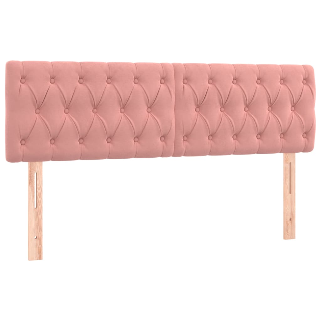 Boxspring met matras en LED fluweel roze 160x200 cm