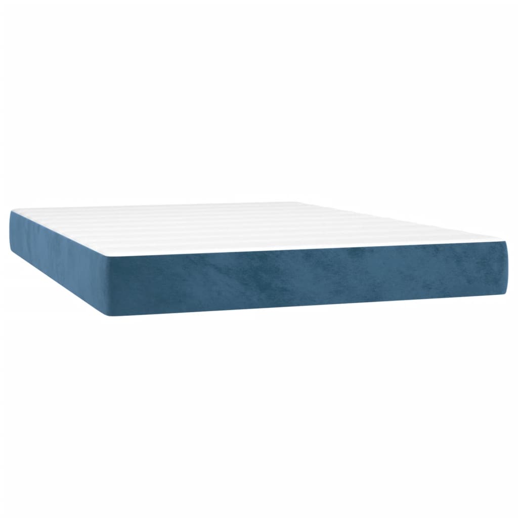 Boxspring met matras en LED fluweel donkerblauw 140x190 cm Bedden & bedframes | Creëer jouw Trendy Thuis | Gratis bezorgd & Retour | Trendy.nl