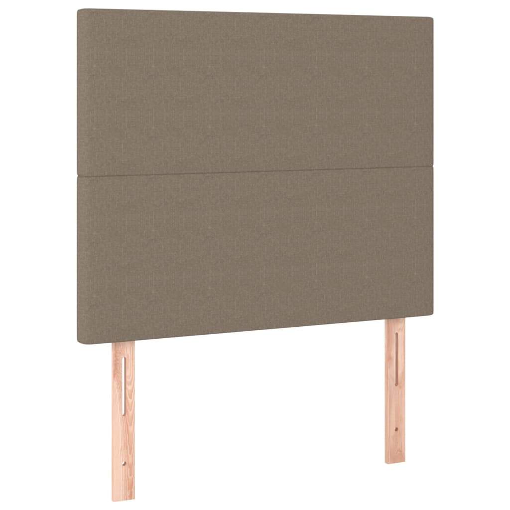 Boxspring met matras en LED stof taupe 90x190 cm Bedden & bedframes | Creëer jouw Trendy Thuis | Gratis bezorgd & Retour | Trendy.nl