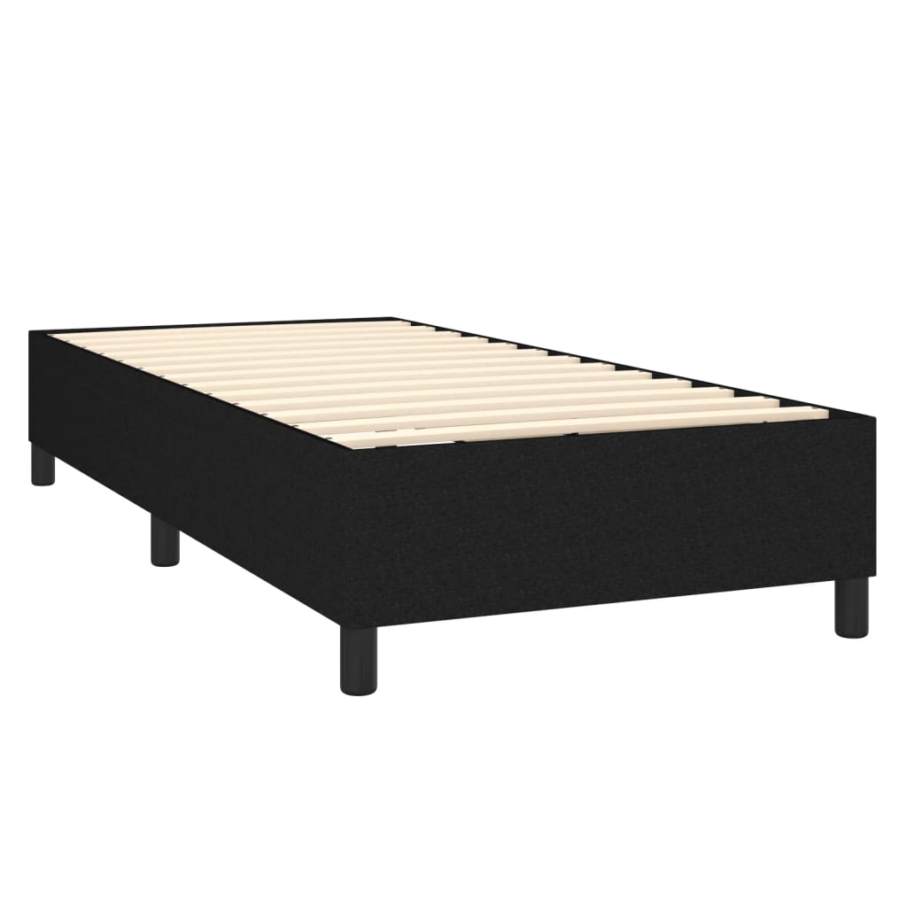 Boxspring met matras en LED stof zwart 90x200 cm Bedden & bedframes | Creëer jouw Trendy Thuis | Gratis bezorgd & Retour | Trendy.nl