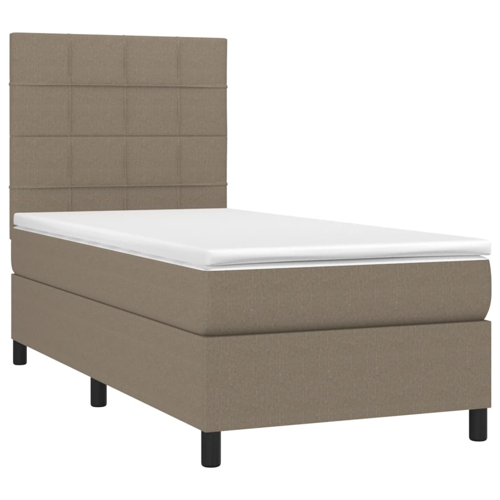 Boxspring met matras en LED stof taupe 80x200 cm