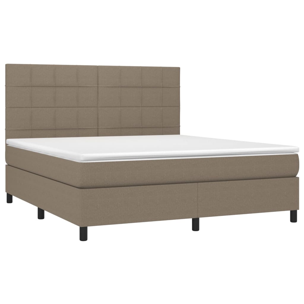 Boxspring met matras en LED stof taupe 180x200 cm Bedden & bedframes | Creëer jouw Trendy Thuis | Gratis bezorgd & Retour | Trendy.nl