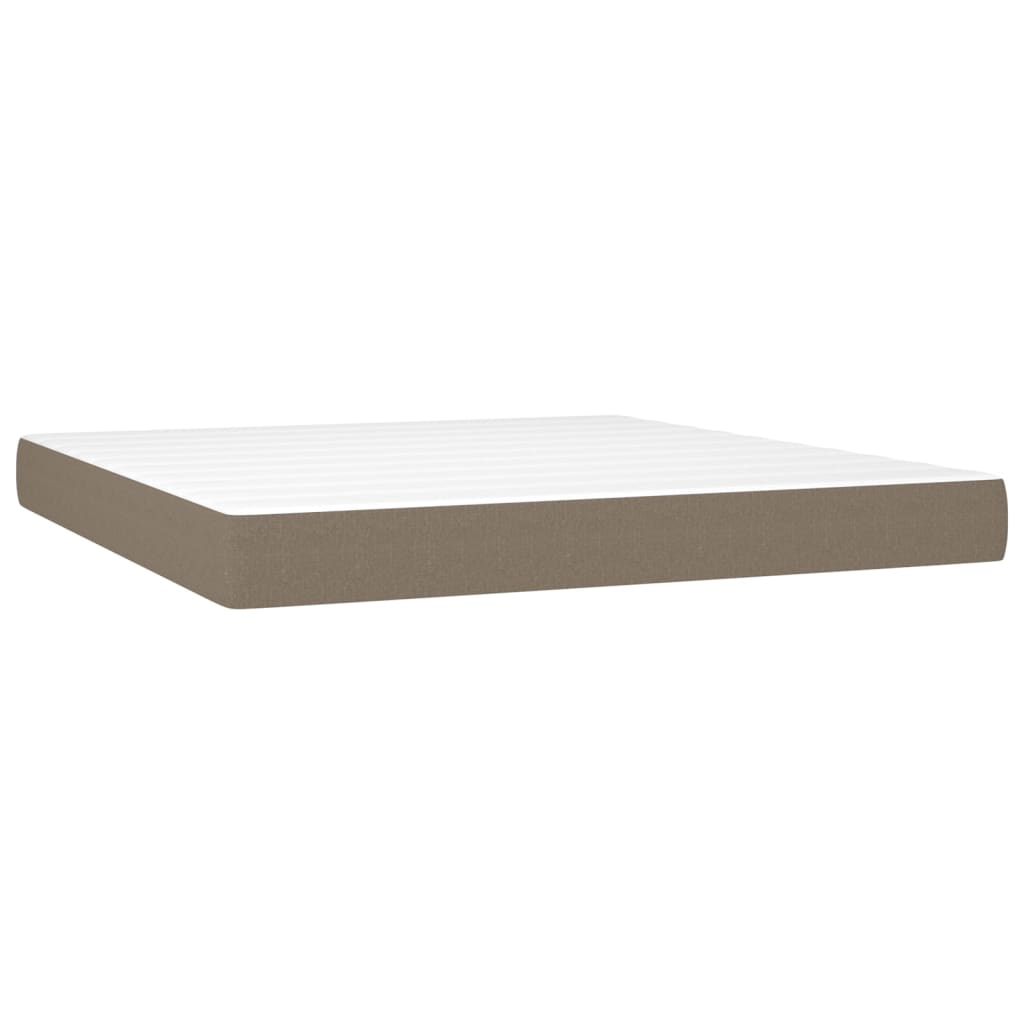 Boxspring met matras en LED stof taupe 180x200 cm Bedden & bedframes | Creëer jouw Trendy Thuis | Gratis bezorgd & Retour | Trendy.nl