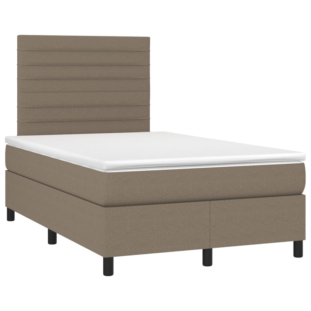 Boxspring met matras en LED stof taupe 120x200 cm Bedden & bedframes | Creëer jouw Trendy Thuis | Gratis bezorgd & Retour | Trendy.nl