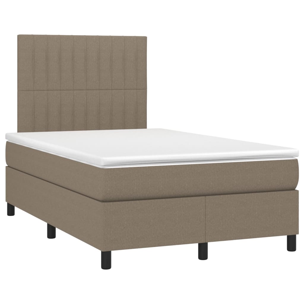 Boxspring met matras en LED stof taupe 120x200 cm Bedden & bedframes | Creëer jouw Trendy Thuis | Gratis bezorgd & Retour | Trendy.nl